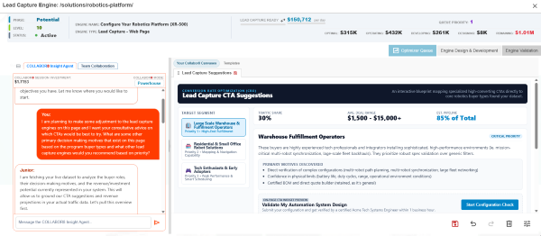 Interface showing flexible CTA deployment and live A/B testing