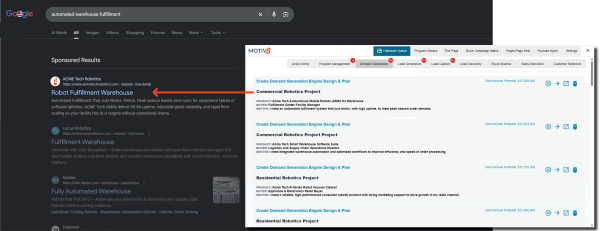Motiv8 demand generation Optimizer Queue
